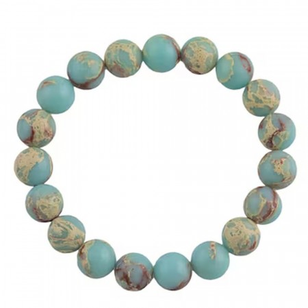 Armbånd med 8 mm Blå Sea Sediment Jaspis (Syntetisk)