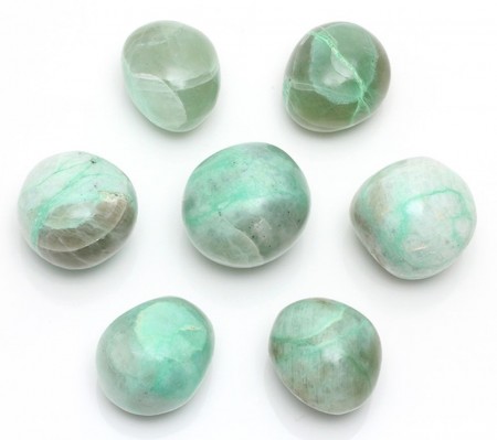 Månestein, grønn (Garnieritt) Tromlet Stor AA-kvalitet