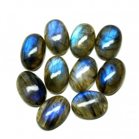 Labradoritt oval cabochon 25-30 mm AAA-kvalitet