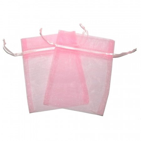 Organza bag, rosa 8 x 6 cm