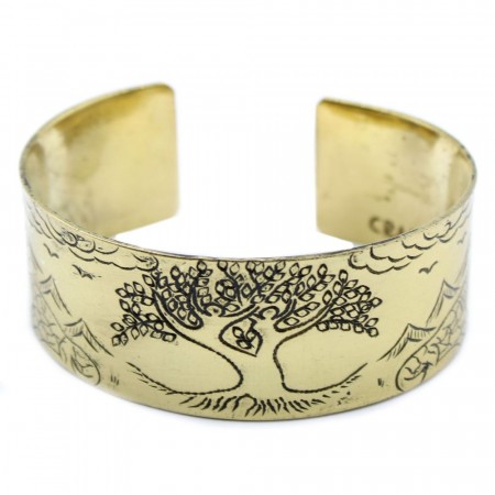 Tibetan Mantra armbånd messing - Tree of Life