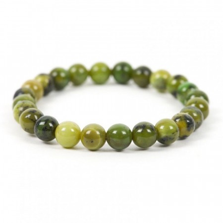 Armbånd med 8 mm Krysopras, lemon AAA-kvalitet, 19 cm