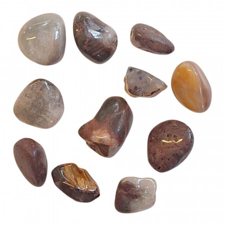 Agat, varigated Tromlet Medium AAA-kvalitet