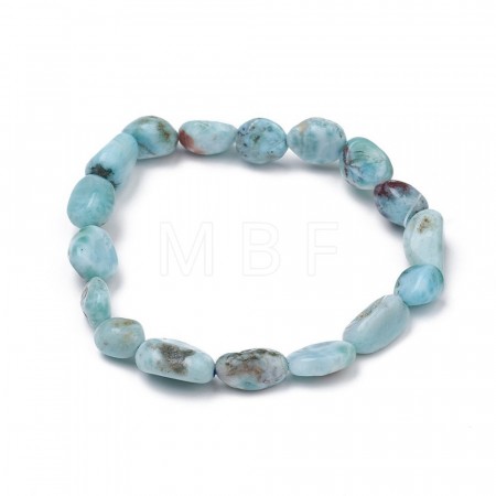 Larimar Nugget Armbånd med strikk AAA-kvalitet
