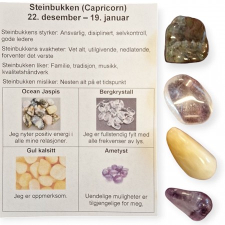 Steinbukken 4 tromlet krystaller