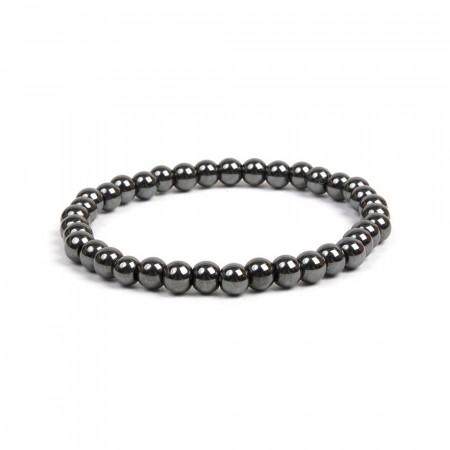 Armbånd med 6 mm Hematitt AAA-kvalitet