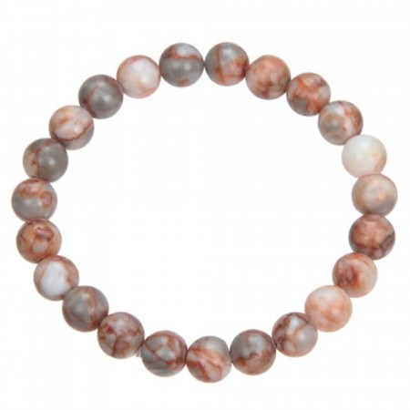 Armbånd med 8 mm Red Network Stone AAA-kvalitet, 19 cm