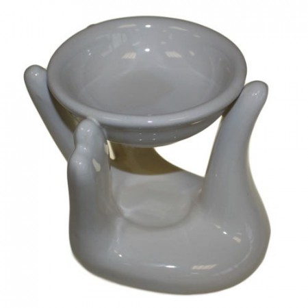 Oljebrenner hjelpende hender hvit, 10 cm