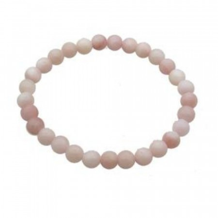 Armbånd med 6 mm Opal, rosa kinesisk AA-kvalitet