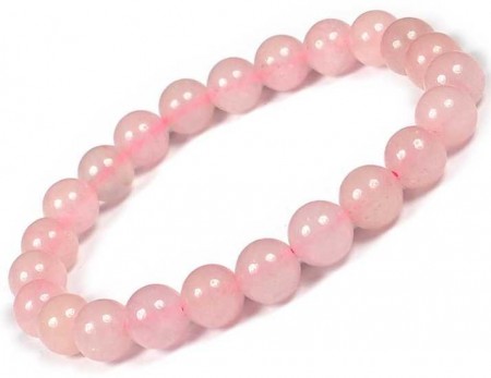 Armbånd med 8 mm Rosenkvarts AAA-kvalitet, 19 cm