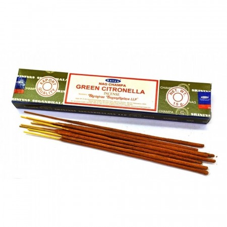 Satya røkelsespinner Green Citonella, 15 gram