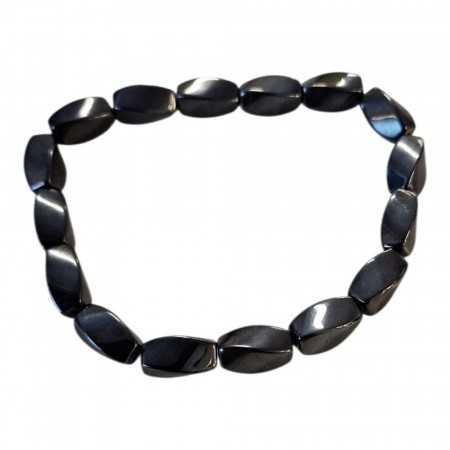 Armbånd Hematitt, magnetisk, 12 mm, 4 sider oval