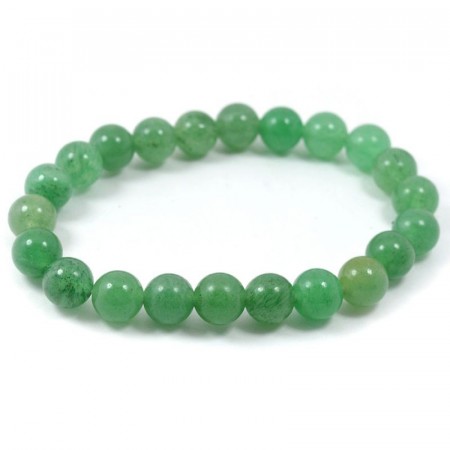 Armbånd med 8 mm Aventurin, grønn AAA-kvalitet, 19 cm