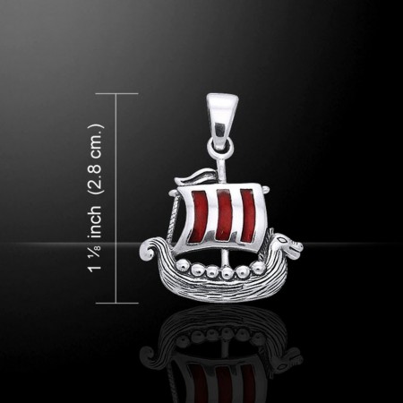 Viking skip (Peter Stone) rent 925 sølv med kjede