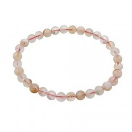 Armbånd med 6 mm Citrin, ekte A-kvalitet, 19 cm
