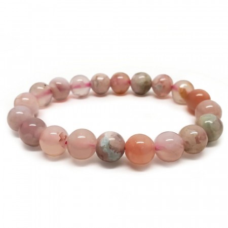 Armbånd med 8 mm Agat Cherry Blossom AAA-kvalitet, 19 cm