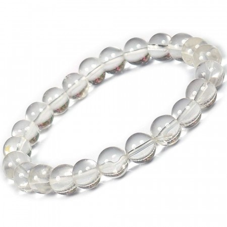 Armbånd med 8 mm Bergkrystall AAA-kvalitet, 19 cm