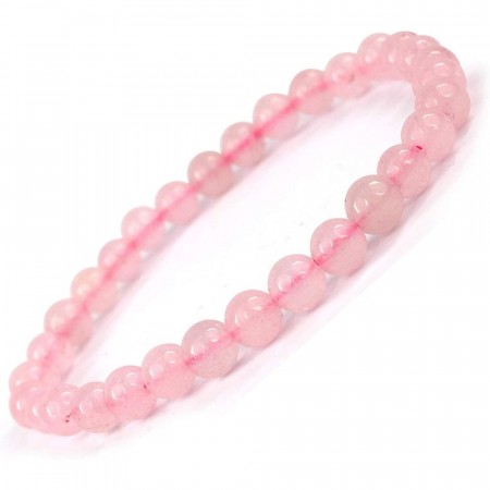 Armbånd med Rosenkvarts 6 mm AAA-kvalitet, 19 cm