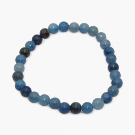 Armbånd med 6 mm Aventurin, blå AAA-kvalitet