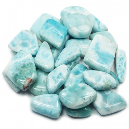 Larimar (Atlantis stein) Tromlet Medium AAA-kvalitet