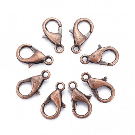 Karabinkrok, kobber, 12 mm, 10 stk