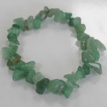 Chips armbånd med strikk, Jade, grønn new AAA-kvalitet, 19 cm