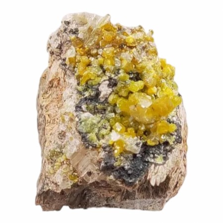 Pyromorfitt, gul med Cerussitt 1,9 cm, 9 gram AAA+ kvalitet