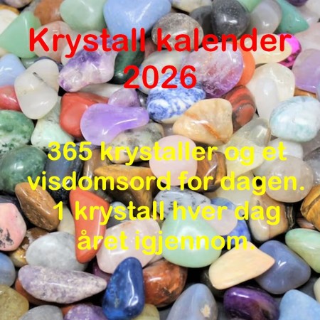 Årskalender 2026 med 365 naturlige krystaller