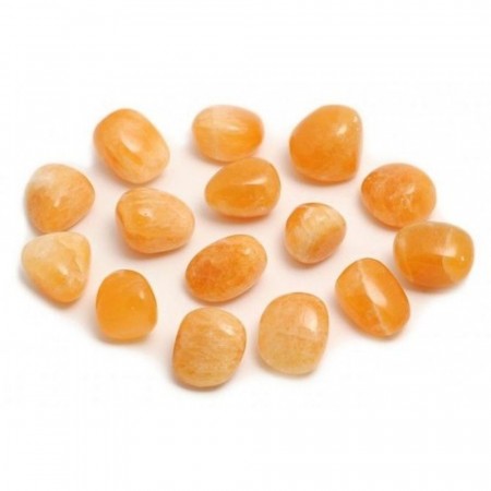 Kalsitt, oransje Tromlet Medium AAA-kvalitet