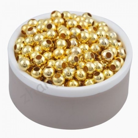 Spacer seed solid gull 6 mm, 50 stk