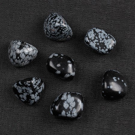 Obsidian, snøfnugg Tromlet Medium AAA-kvalitet